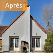 Maison après une isolation thermique par l'extérieur